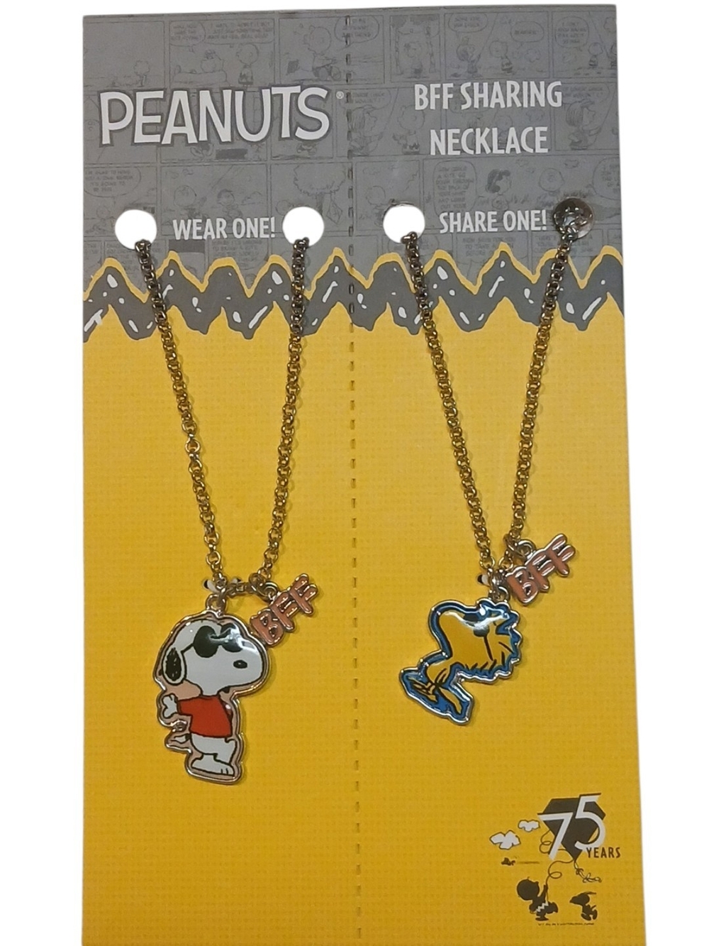 Peanuts 75th Anniversary Snoopy & Woodstock Best Friends - BFF Necklace Set of 2